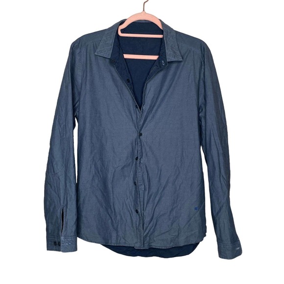 Jack Purcell Small Mens Blue Reversible Long Sleeve Collared Button Up Shirt - Picture 1 of 10